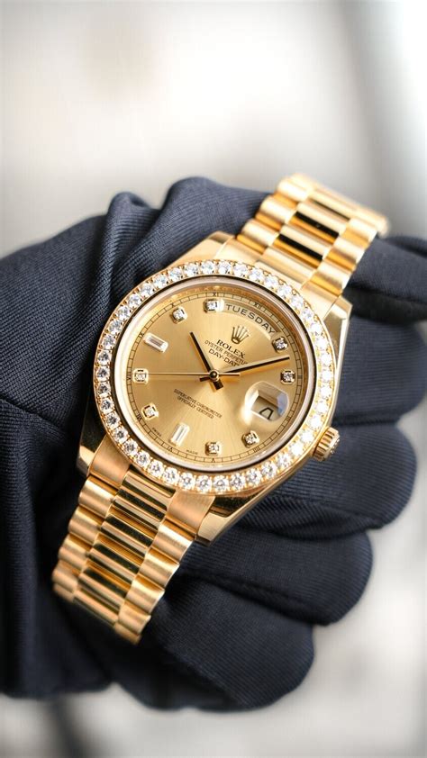 rolex oyster perpetual day-date 2 tone gold watch 2002